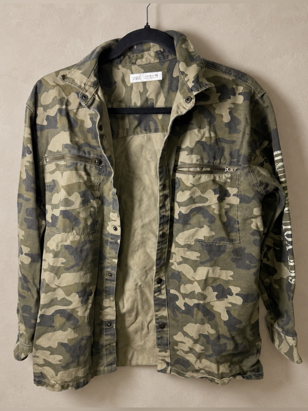 Zara Kids Olive Camo Shirt Jacket Size 11/12 152cm